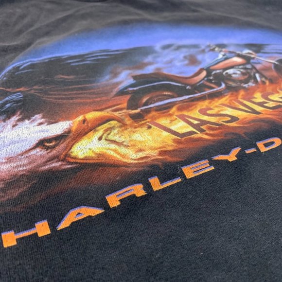 Las Vegas Harley Davidson bald eagle biker t-shirt men's large - Picture 3 of 5